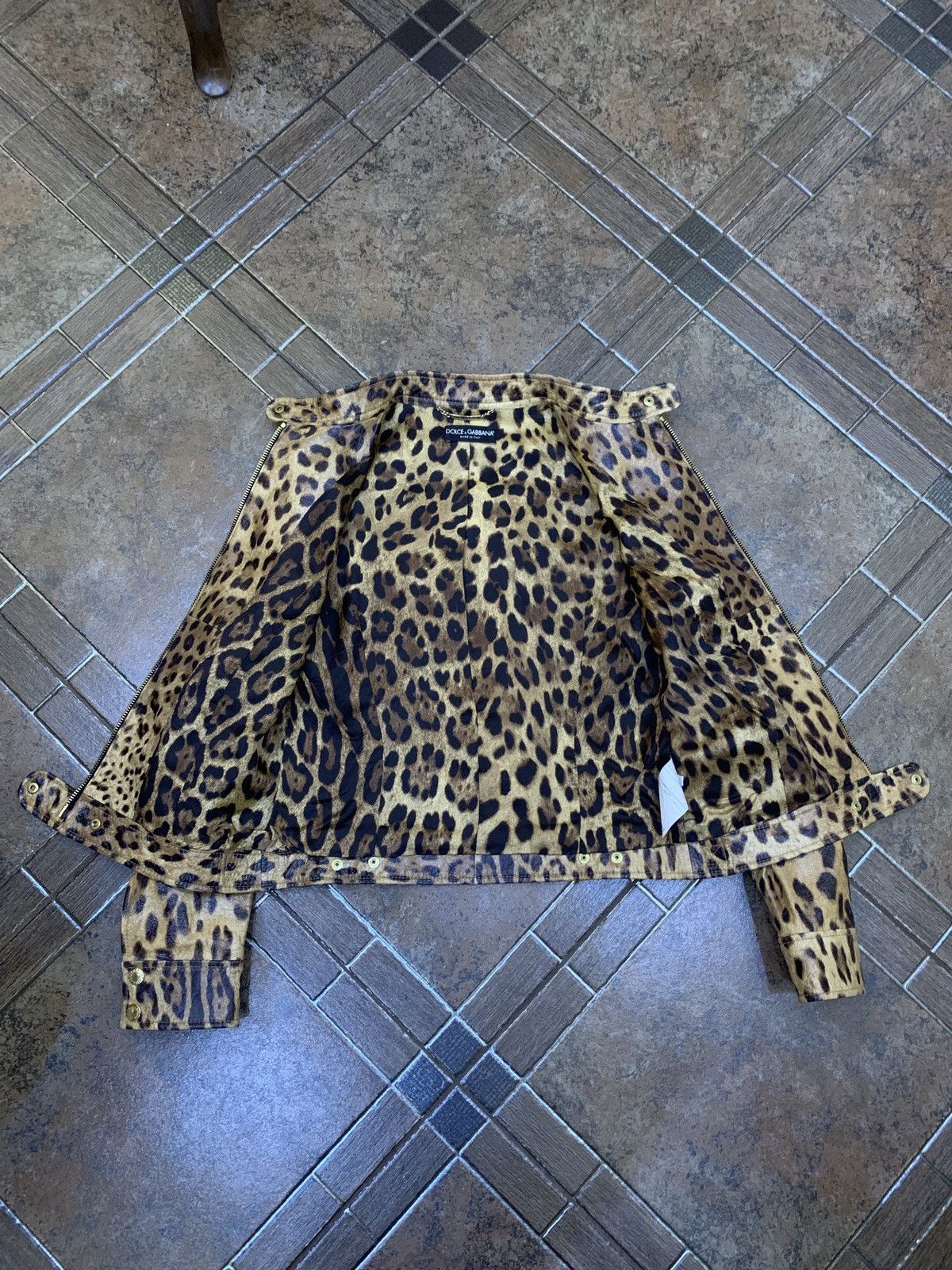 Dolce & Gabbana D&G Leopard Leather Jacket Size L / US 10 / IT 46 - 9 Thumbnail