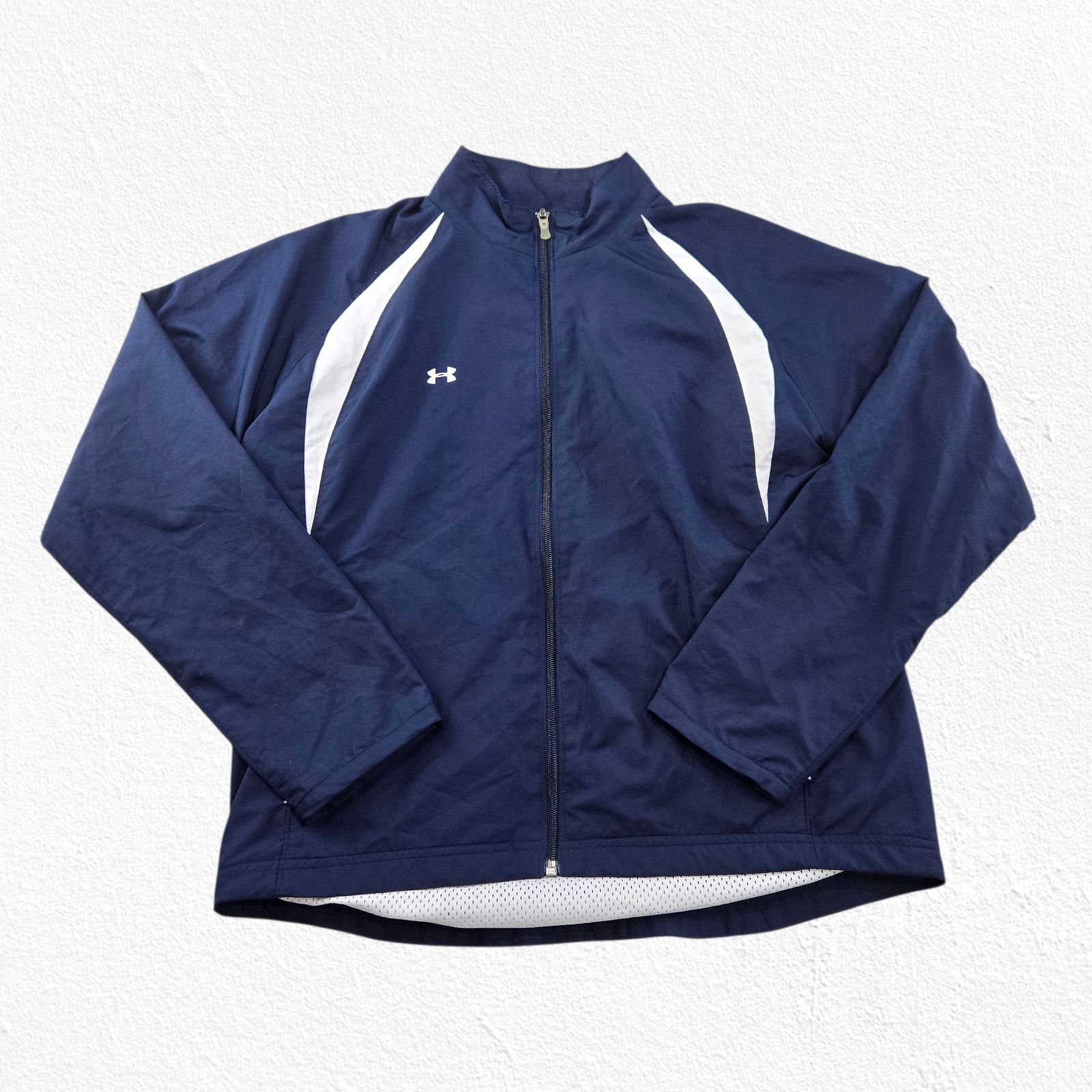 Under Armour Y2K Under Armour Navy White Windbreaker Track Jacket Size M Size M / US 6-8 / IT 42-44 - 2 Thumbnail