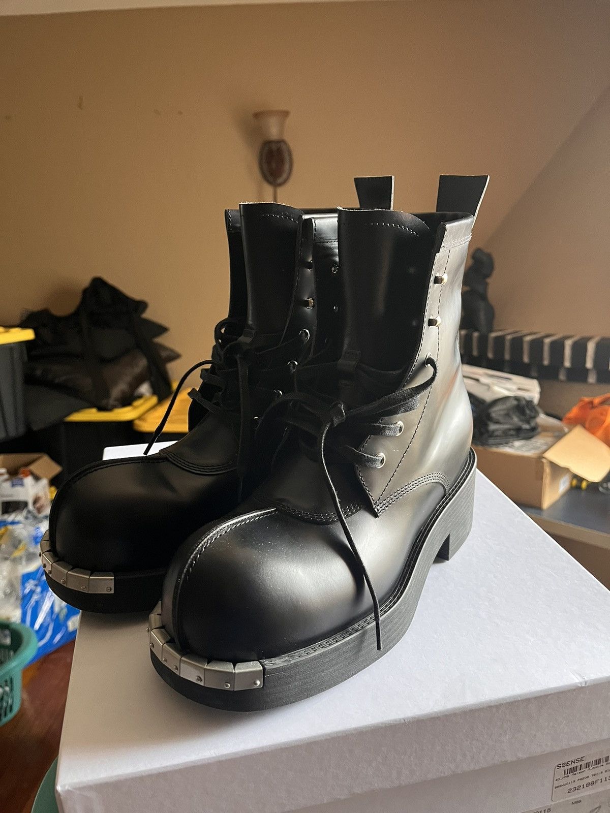 image of Maison Margiela Mm6 Biker Boots in Black, Men's (Size 8)