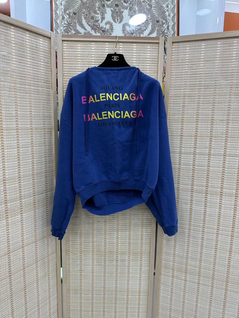 Balenciaga Balenciaga Blue Hoodie Sweatshirt XS Size US XS / EU 42 / 0 - 1 Thumbnail