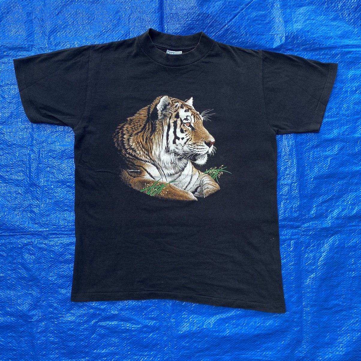 All Sport × Vintage Vtg Graphic Tiger Tshirt Size US M / EU 48-50 / 2 - 1 Thumbnail