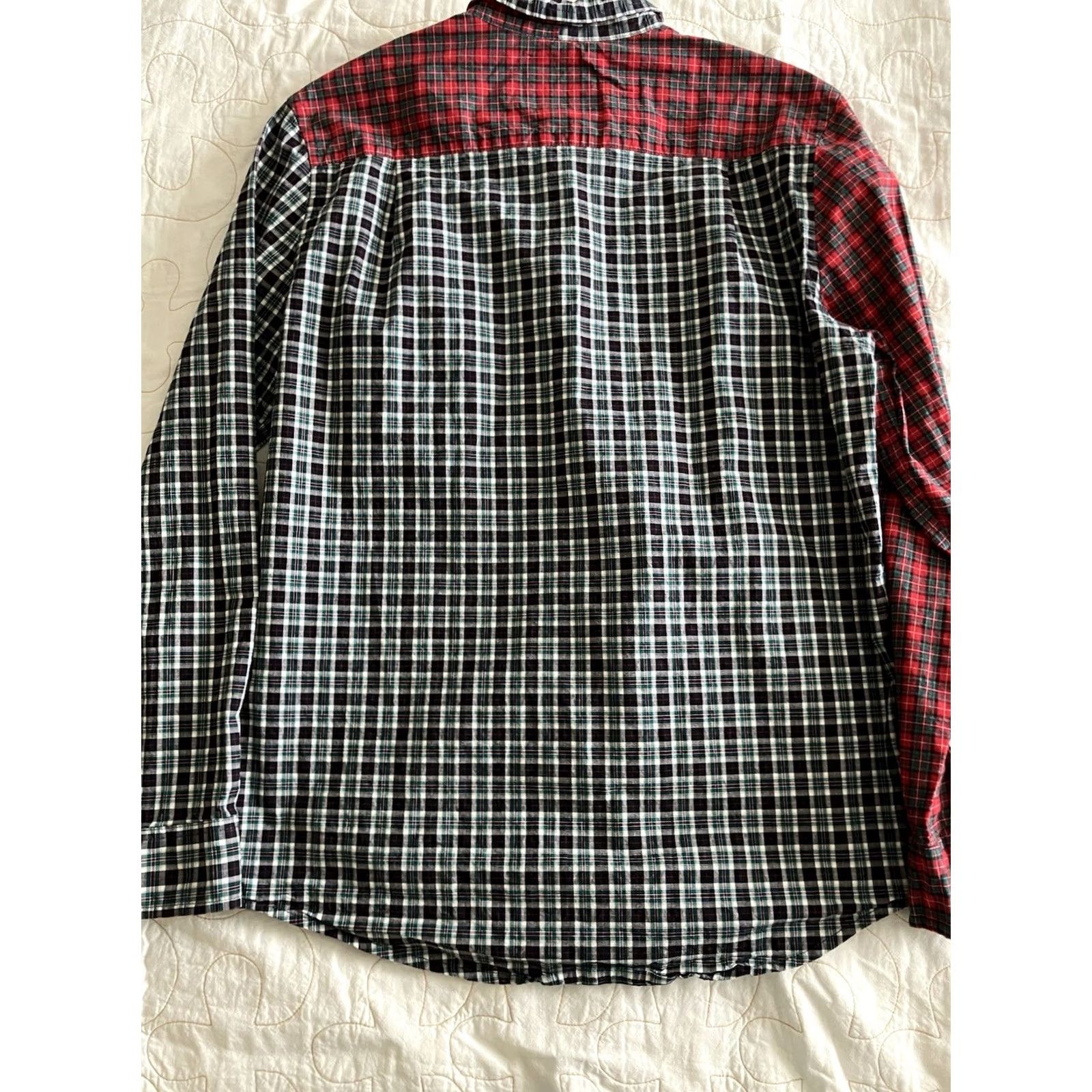 Vintage St. Johns Bay Mens Medium Red Black Tartan Mashup Long Sleeve Button Down Christmas Size US M / EU 48-50 / 2 - 7 Thumbnail