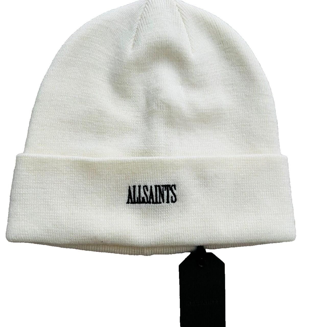 Allsaints All Saints State Logo Knit Beanie Hat in Chalk Size ONE SIZE - 1 Preview