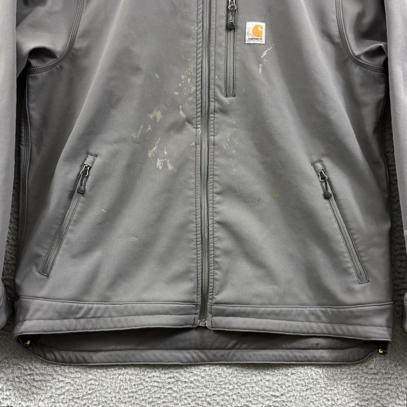 Carhartt VINTAGE Carhartt Crowley Jacket Men XL Gray Fleece Lined Rain Defender Soft Shell Hooded Size US XL / EU 56 / 4 - 2 Thumbnail