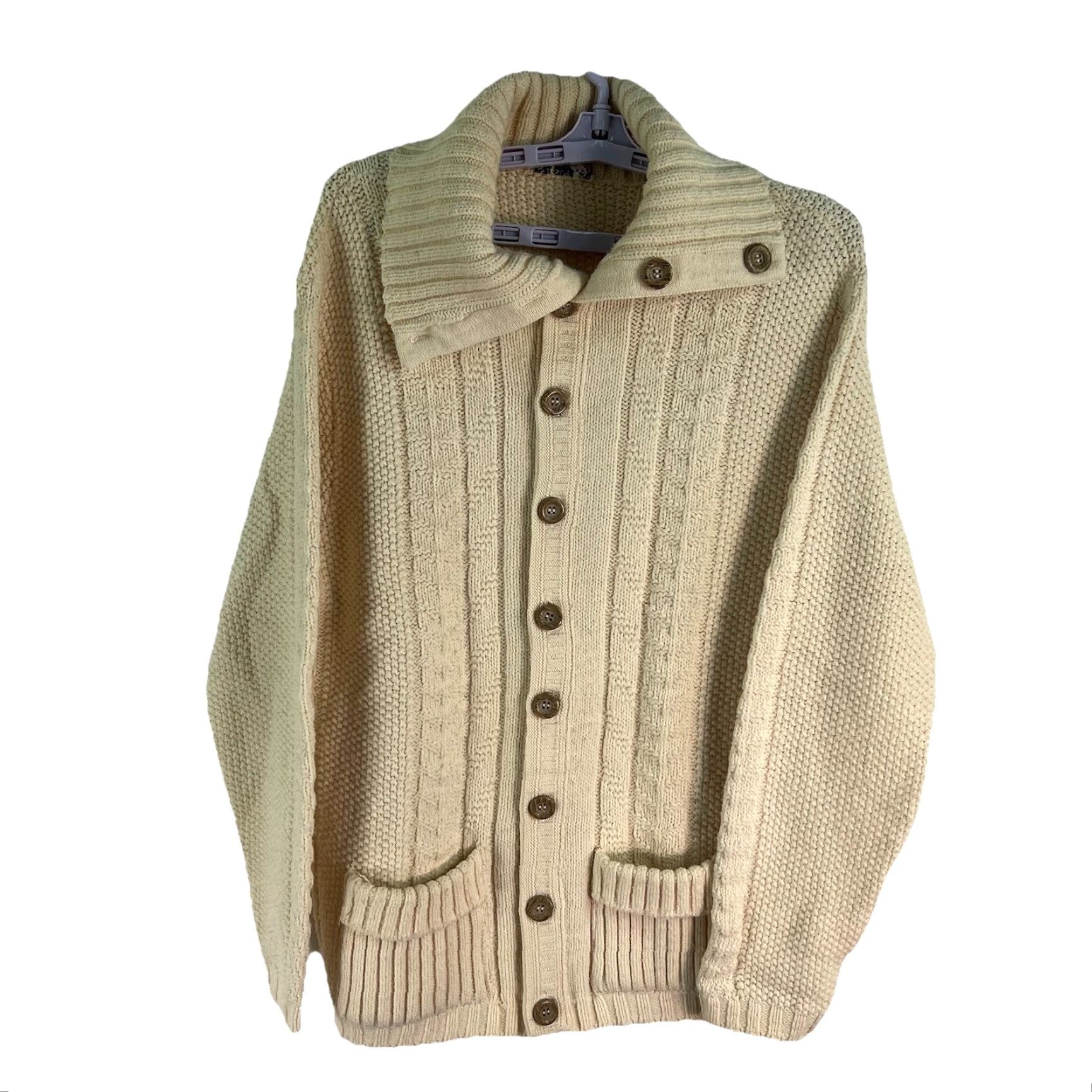 Vintage VINTAGE Five Seasons Cardigan Mens XL Ivory Cable Knit Sweater Size US XL / EU 56 / 4 - 2 Thumbnail