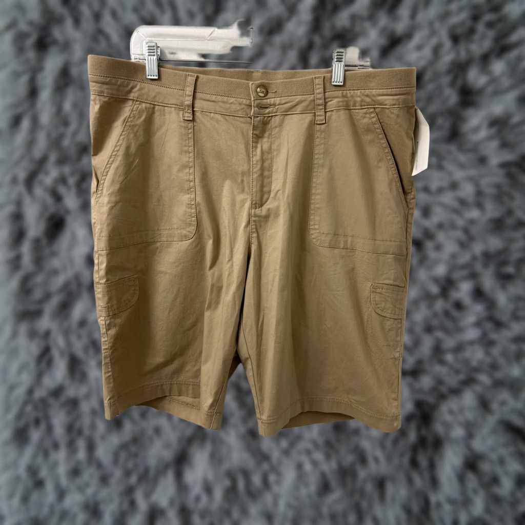 Lee Lee Cargo Shorts Mens M Brown 10” Inseam Zip Button Pockets Relaxed Fit Mid Rise Cotton Elastane Knit Cargo Size US 31 - 1 Thumbnail