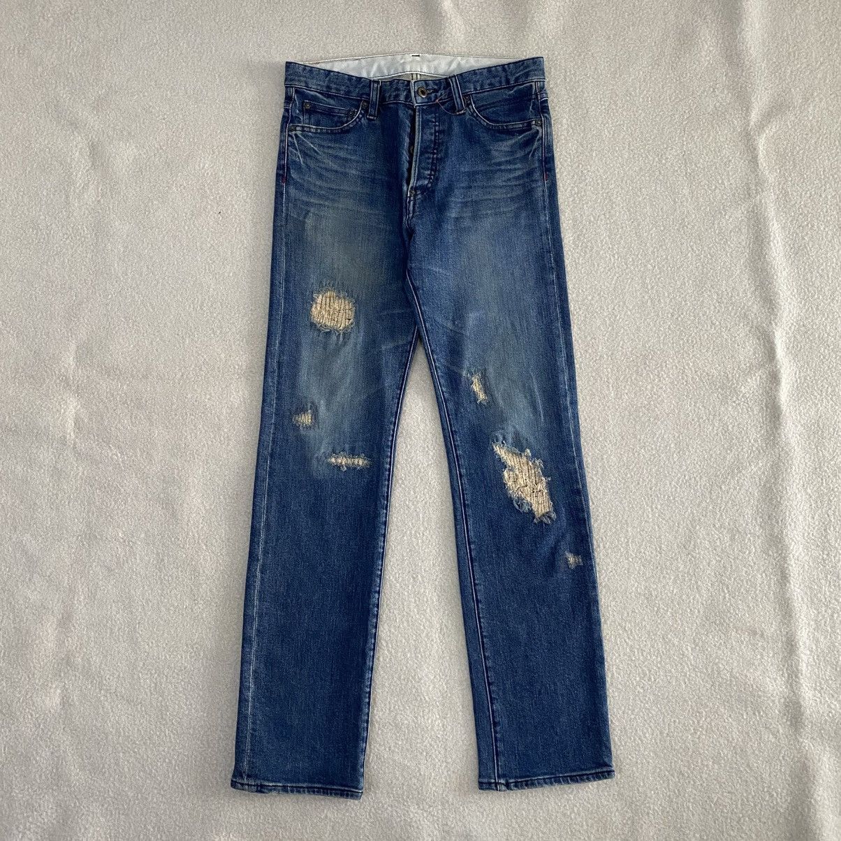 Hysteric Glamour × Japanese Brand FourThirty Distressed Patchwork Denim w30 Size US 30 / EU 46 - 1 Thumbnail