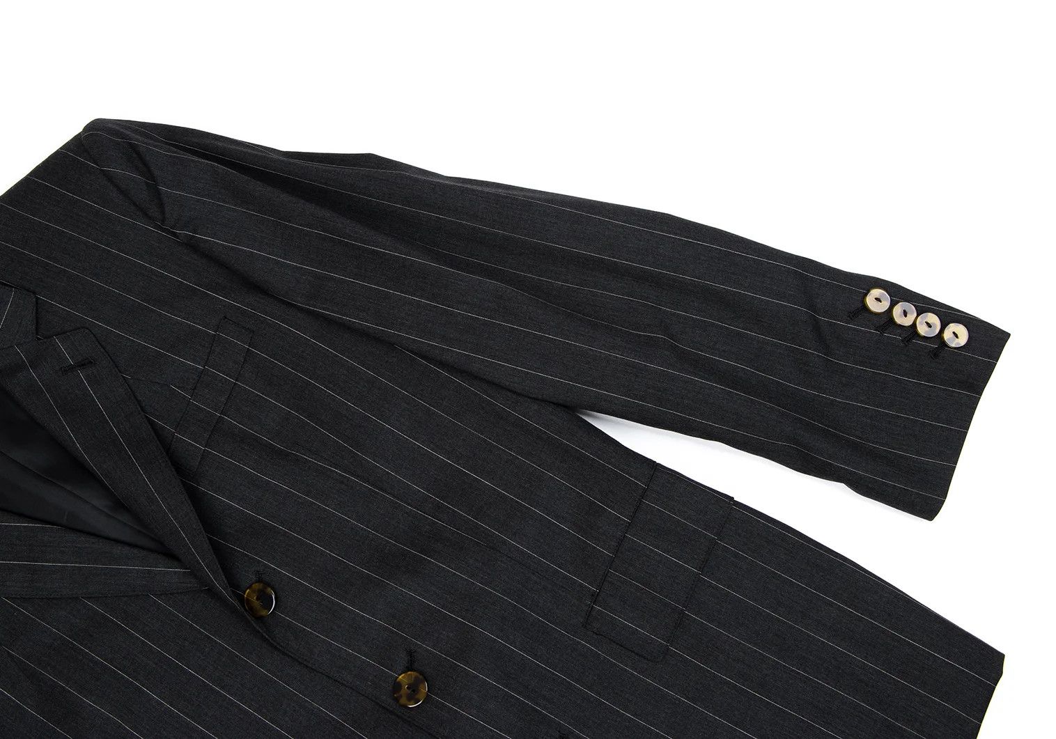 Jean Paul Gaultier Wool Stripe 3-Button Jacket in Gray, Size 48 Size US M / EU 48-50 / 2 - 7 Thumbnail
