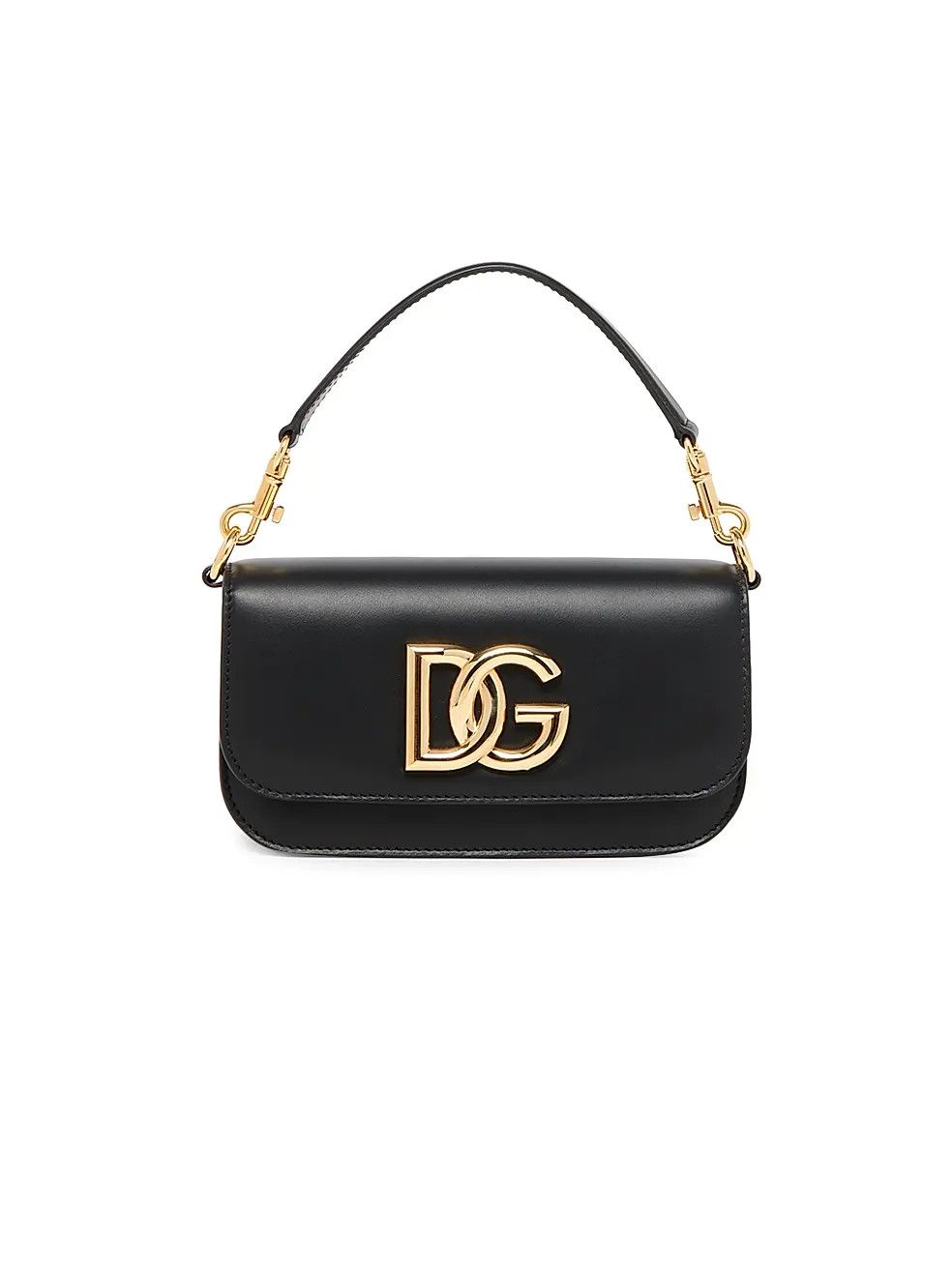 os11x1225 Size: OS / DG Leather Top-Handle Bag in Black