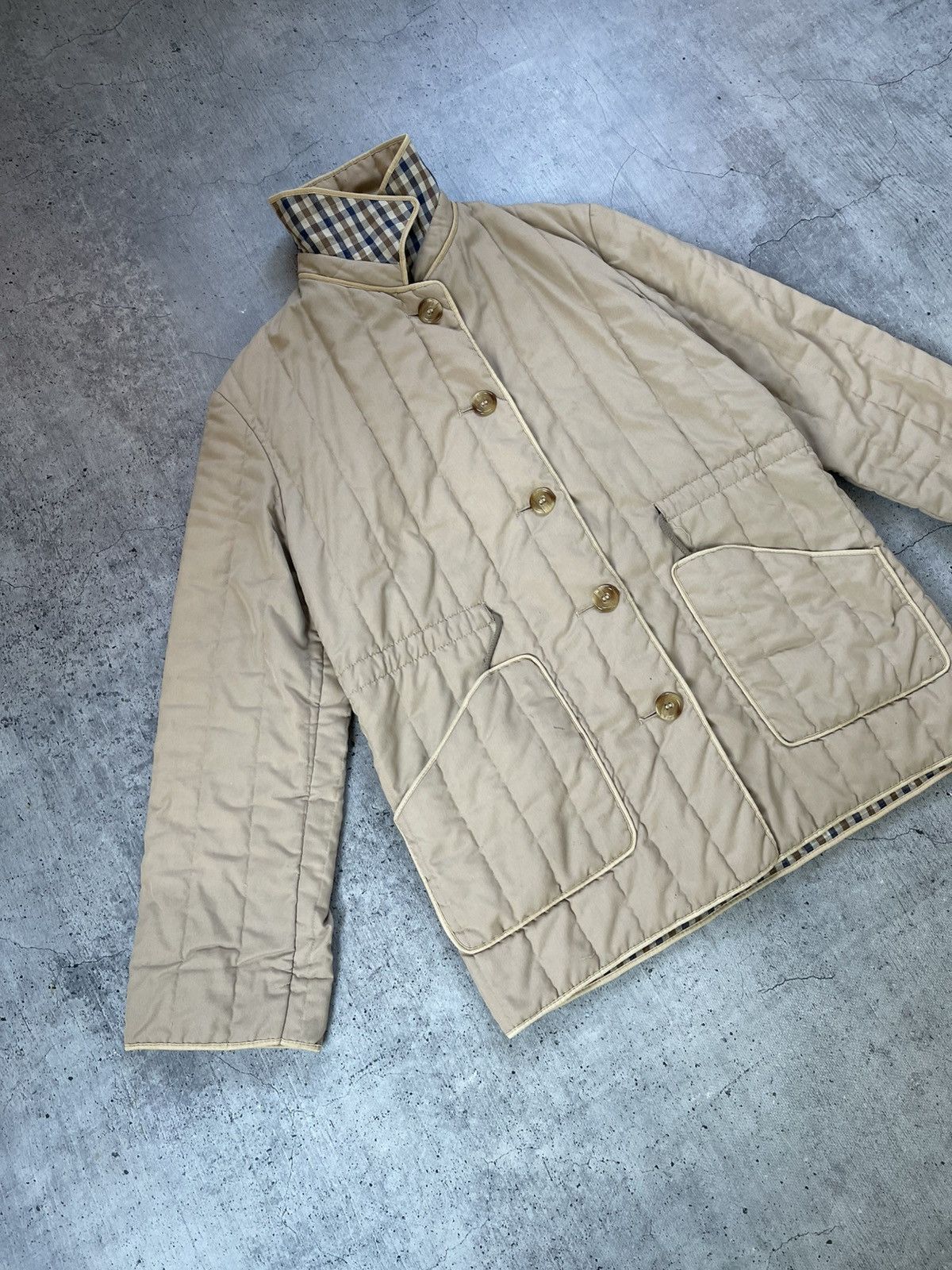 Aquascutum × Vintage 🔥 VTG 🔥 Aquascutum Quilted York Club Checkered Jacket Size US L / EU 52-54 / 3 - 3 Thumbnail