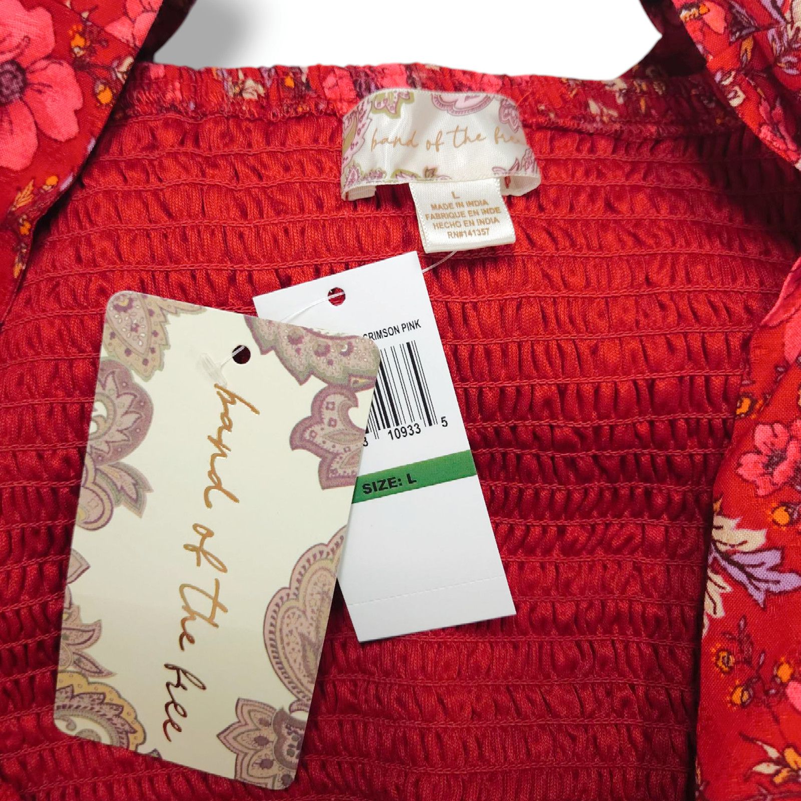 Other NWT Band of the Free Joelle Smocked Crop Top Sz. L [12] Size L / US 10 / IT 46 - 7 Thumbnail