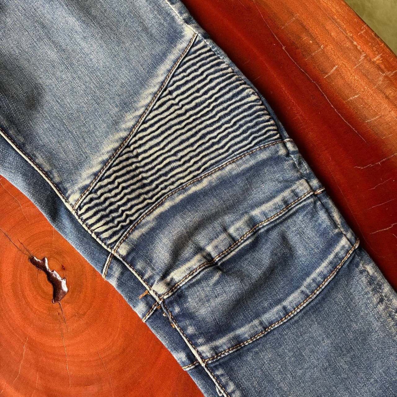 Balmain Balmain Biker Blue Washed Jeans Pants Size US 31 - 12 Thumbnail