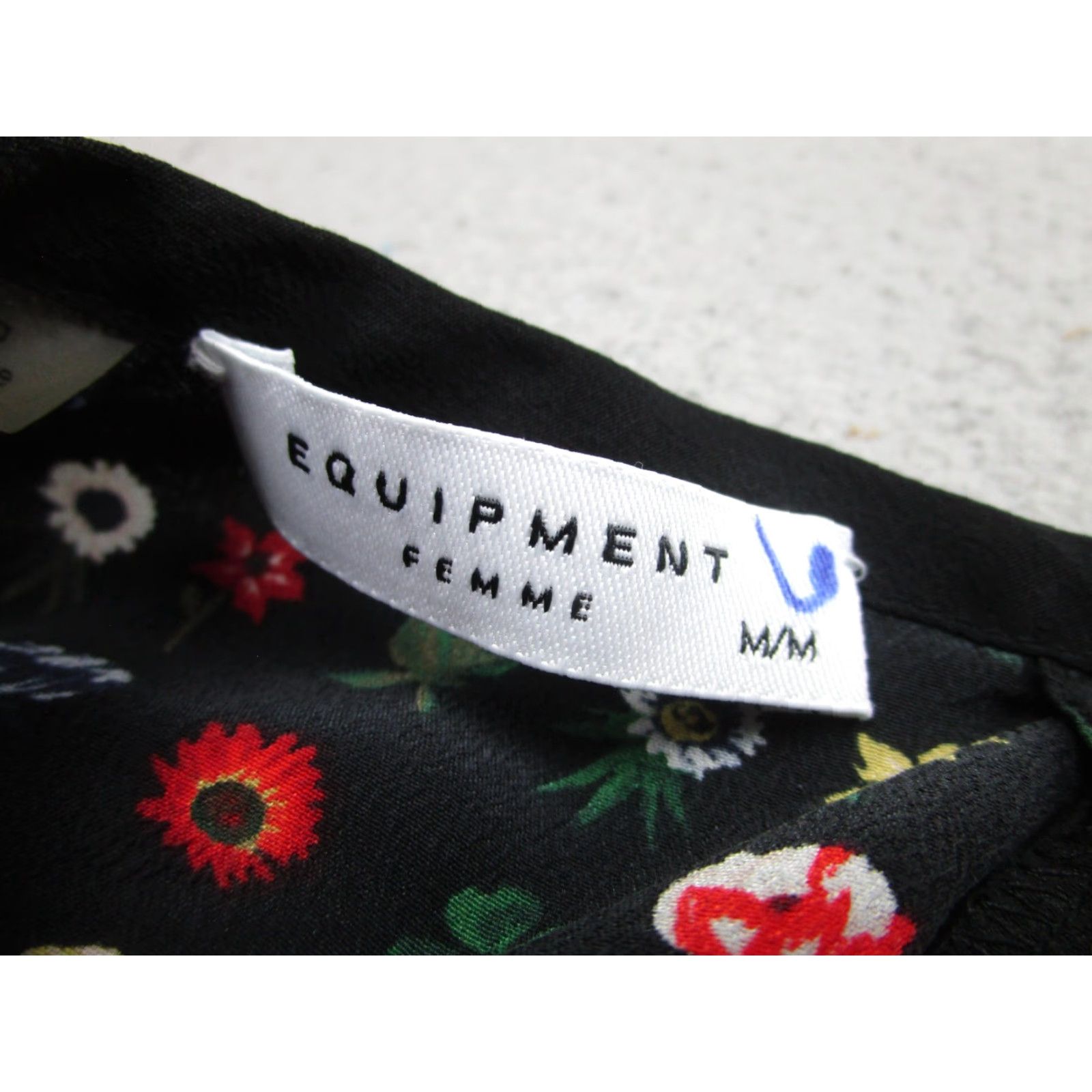 Equipment EQUIPMENT Femme Black Floral Silk Shift Dress Women's Medium 3/4 Sleeve Casual Size M / US 6-8 / IT 42-44 - 6 Thumbnail