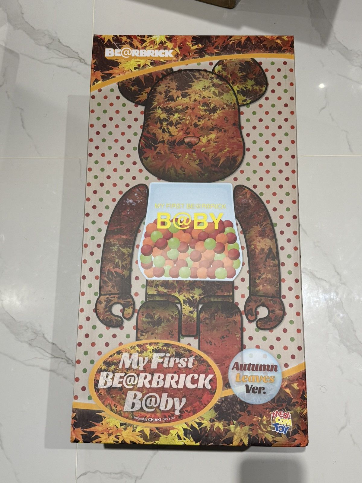 Medicom Toy Bearbrick My First Bearbrick Baby Autumn Leaves 1000% Size ONE SIZE - 4 Thumbnail