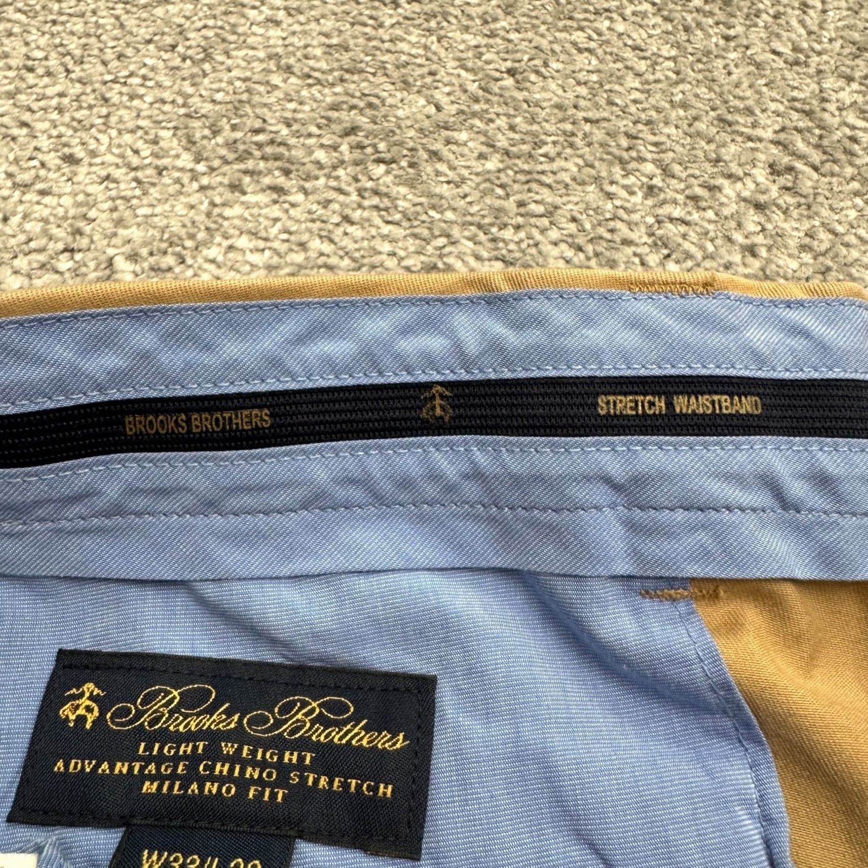 Brooks Brothers Brooks Brothers Advantage Milano Chino Pants Mens 33x30 Brown Straight Leg Chino Khaki Size US 33 - 7 Thumbnail