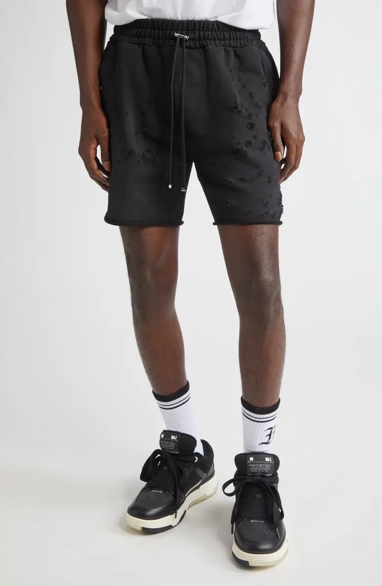 Amiri o1orln0326 MA Shotgun Embroidered Shorts in Black Size US 36 / EU 52 - 1 Thumbnail