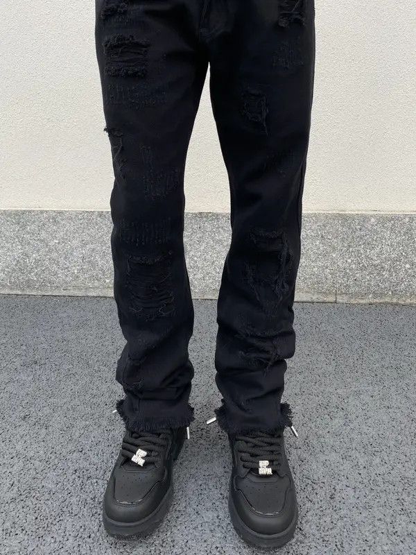 VIBE punk flared damaged ripped jeans Size US 32 / EU 48 - 5 Thumbnail