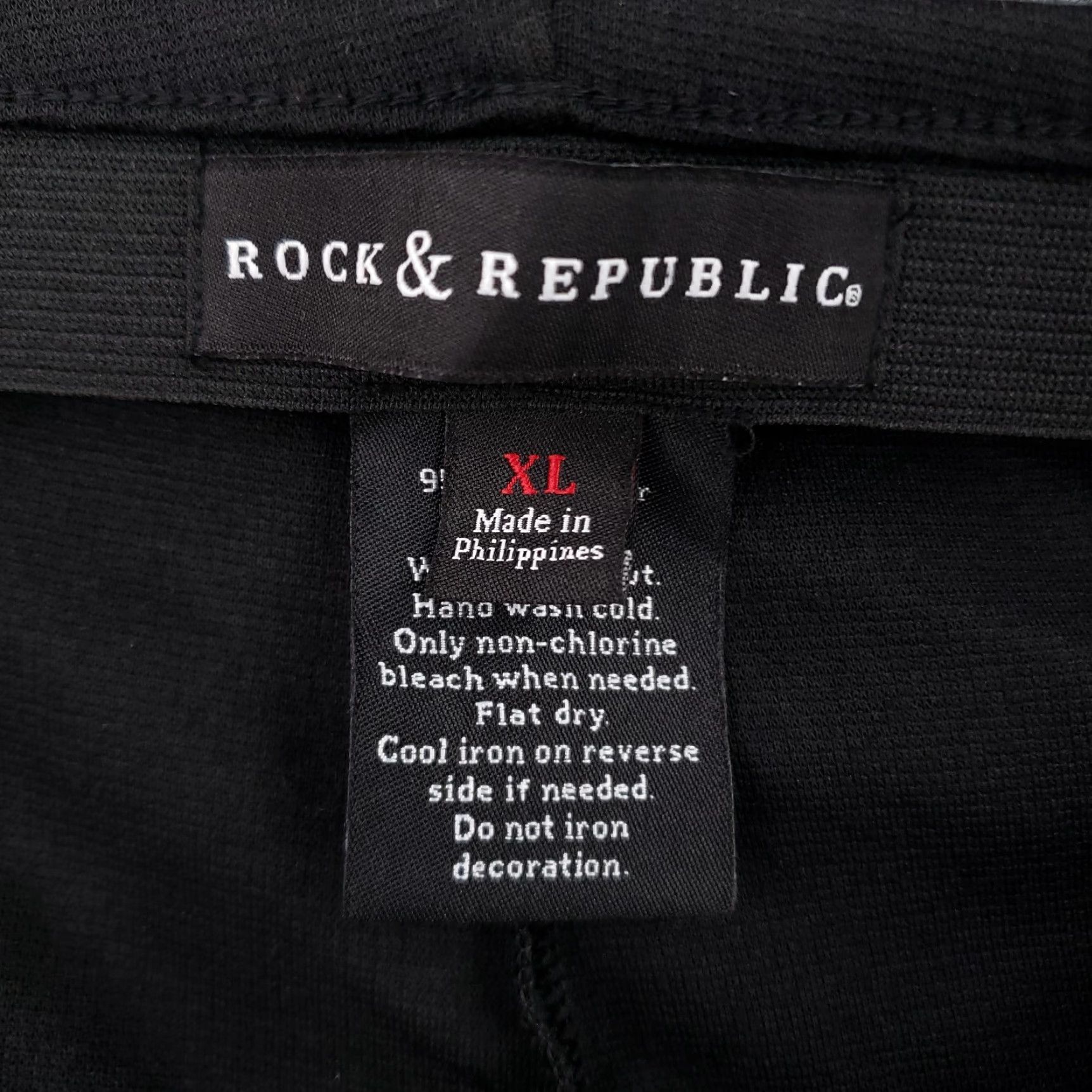 Vintage Rock & Republic Leggings Womens XL Black Mid-Rise Zip Accents Ankle Pull On Size 40" / US 18 - 3 Thumbnail