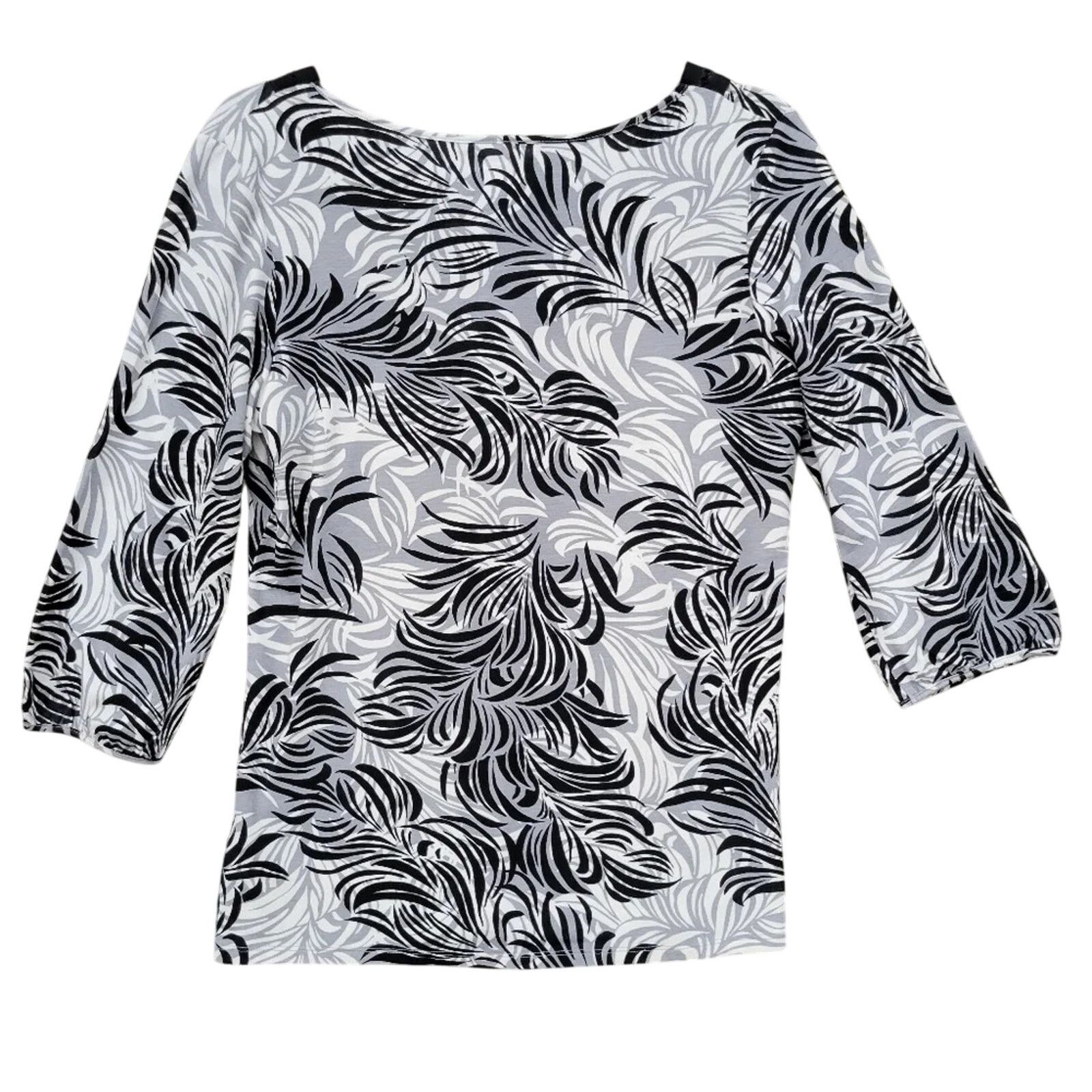 Merona NWT New Merona Womens Medium V Neck 3/4 Sleeve Blouse Top Size M / US 6-8 / IT 42-44 - 2 Thumbnail