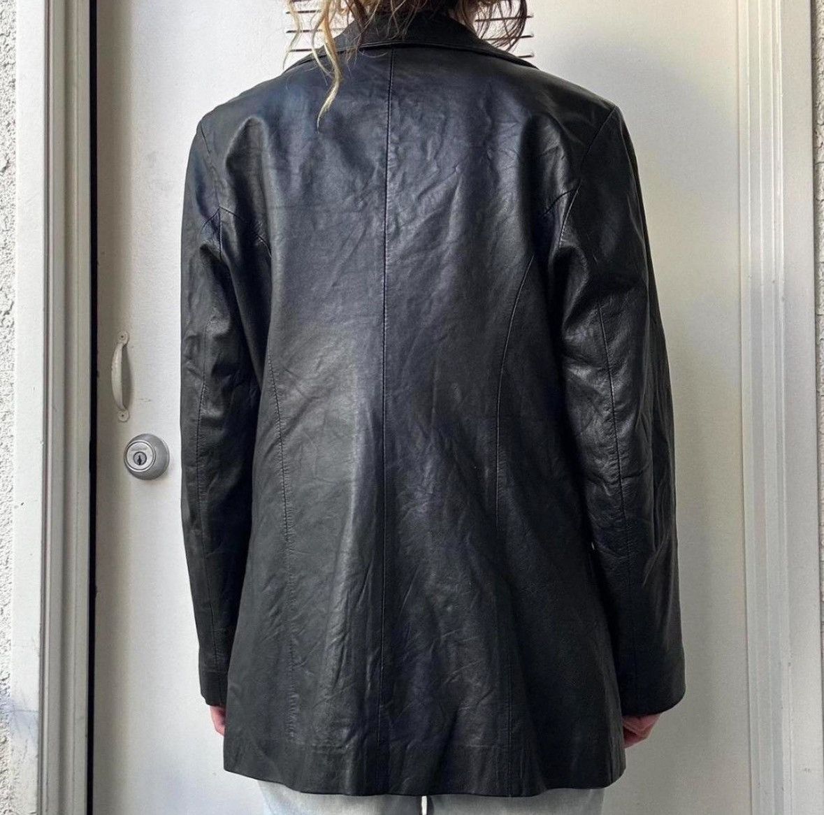 Vera Pelle VTG 90s CITY GIRL LEATHER COAT Size S / US 4 / IT 40 - 2 Thumbnail