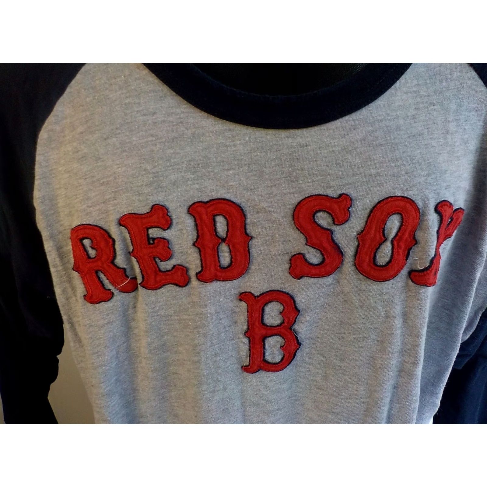 Vintage Wright & Ditson Mens 3/4 Sleeve Baseball Shirt Red Sox Gray/Blue Cotton XL Shirt Mens Size US XL / EU 56 / 4 - 2 Thumbnail