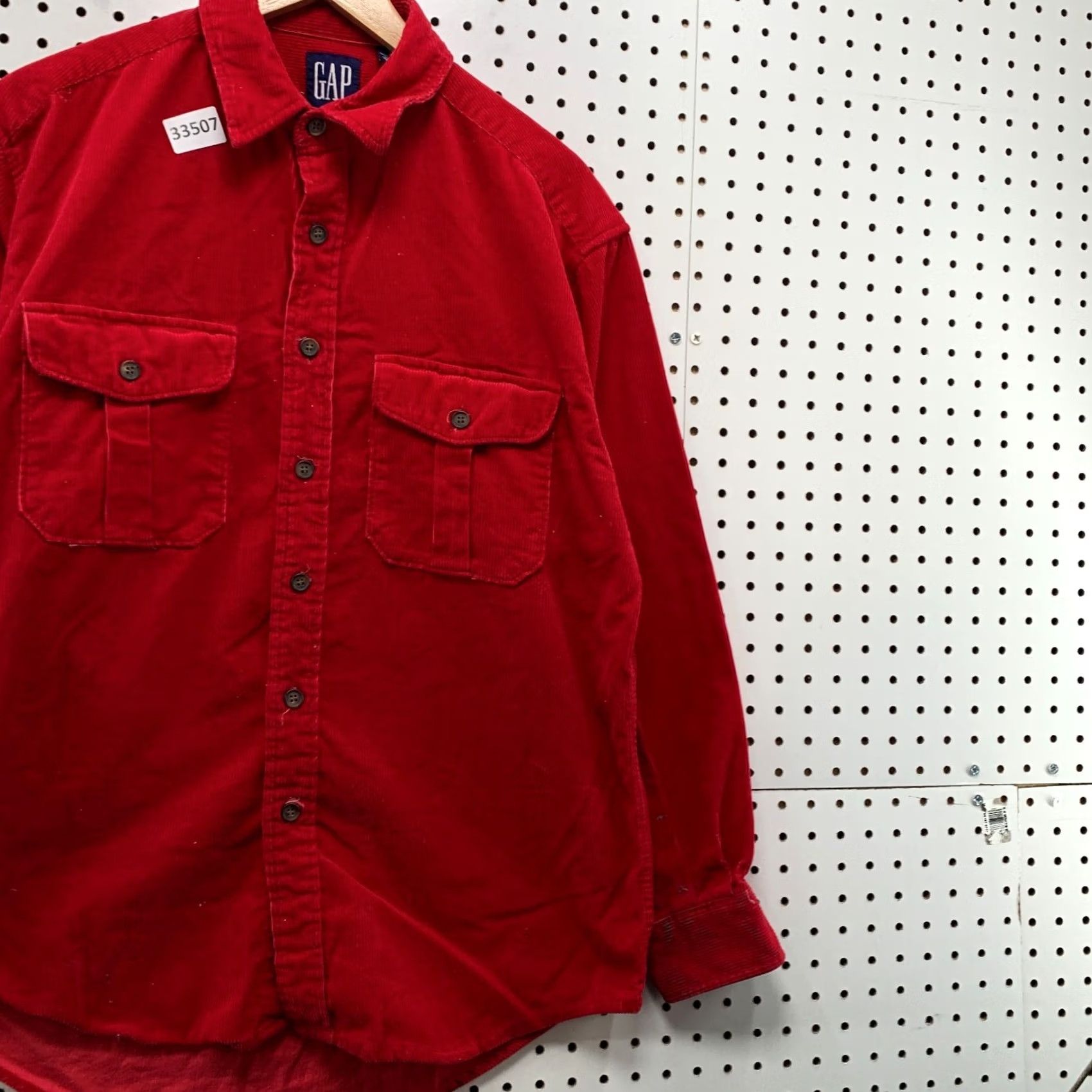 Gap VINTAGE Gap Corduroy Button-Up Shirt Mens M Red Pocket 90s Button-Up N/A Size US M / EU 48-50 / 2 - 4 Thumbnail