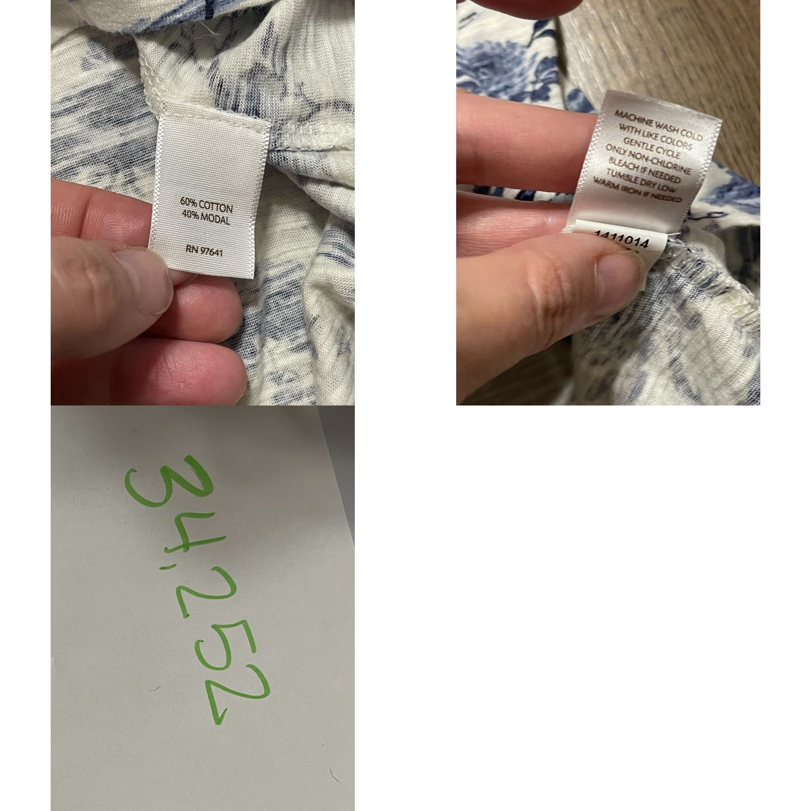 J. Jill J. Jill Shirt Womens Size Large Blue White Floral Long Sleeve T-Shirt Pullover Casual Modern Regular Basic Shirt Womens L Blue Floral Long Sleeve Size L / US 10 / IT 46 - 8 Thumbnail
