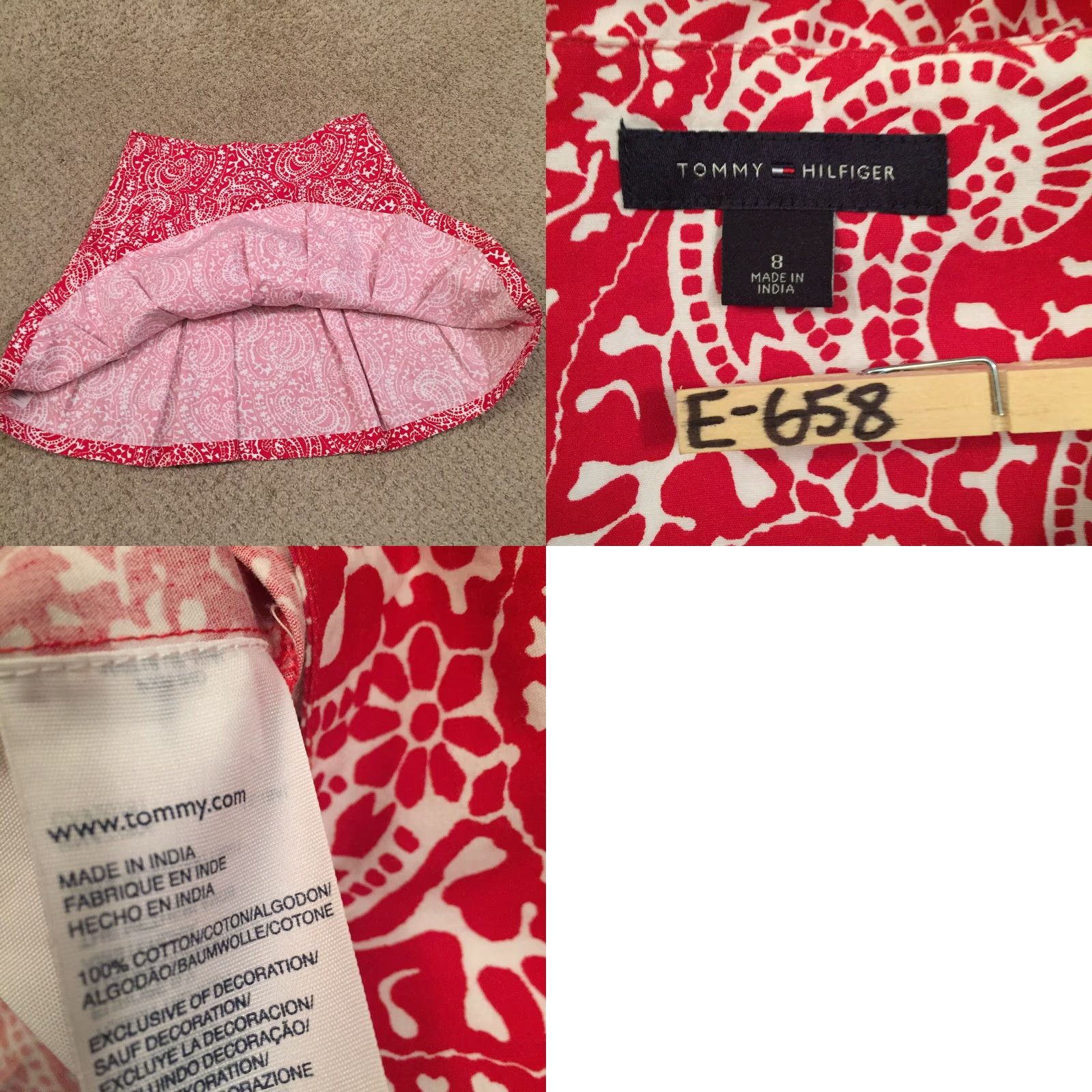 Tommy Hilfiger Tommy Hilfiger Skirt Women Short Red Paisley Pockets Unlined Zip Casual Size 8 Size 30" / US 8 / IT 44 - 8 Thumbnail