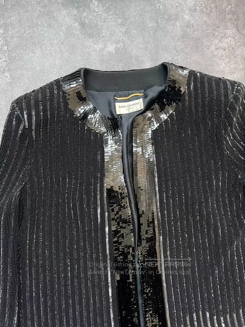 Saint Laurent Paris Saint Laurent Paris Black Scale Open Cardigan Size S / US 4 / IT 40 - 3 Thumbnail