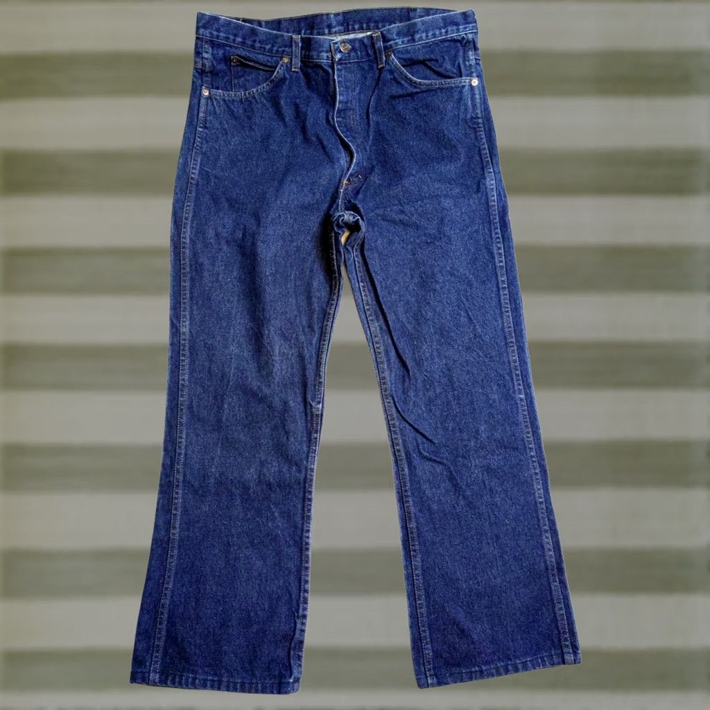 Sears VINTAGE Roebuck & Co. Sears Jeans Mens 40x30 Blue Denim 5-Pocket Bootcut High Rise Regular Fit 80s 70s USA Southwestern Western Workwear Size US 40 / EU 56 - 1 Thumbnail