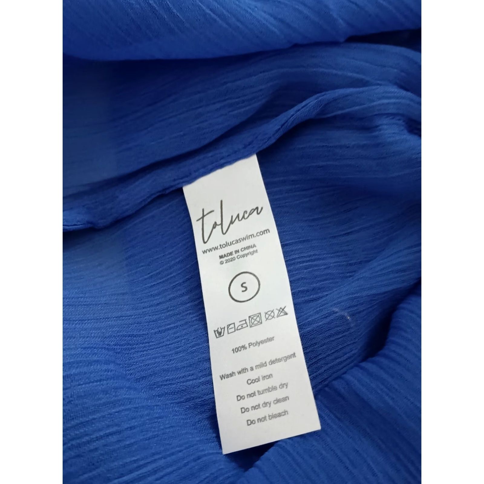 Swims Toluca Swim Blue Mini Cowl Neck Sheer Dress Dress Sleeveless Knee Length M Women Beach Solid Pattern Casual Size M / US 6-8 / IT 42-44 - 5 Thumbnail