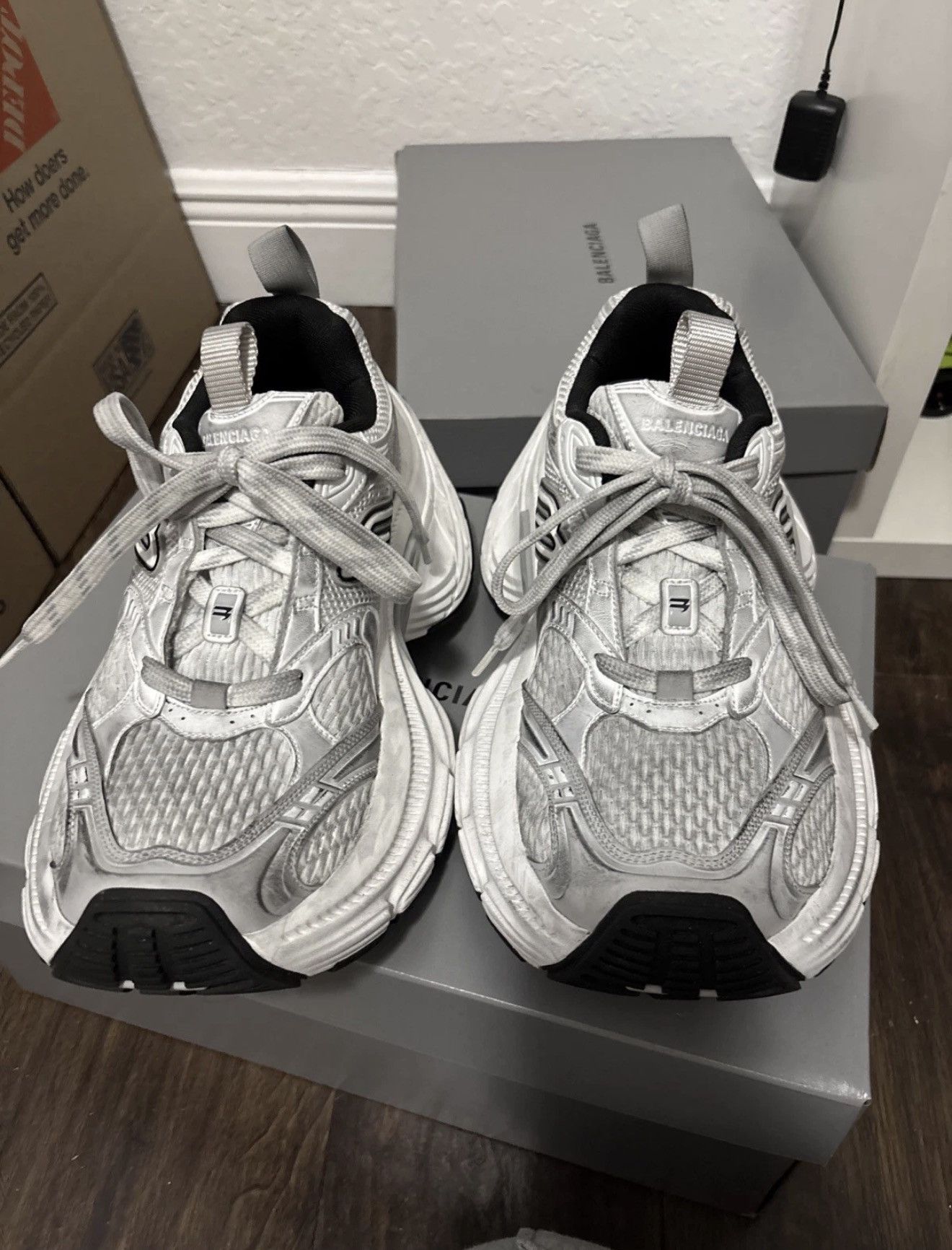 Balenciaga Balenciaga 10XL T7 Blanco/Gris/Negro 792778W2MV2 Auténtico Size US 7 / EU 40 - 2 Thumbnail