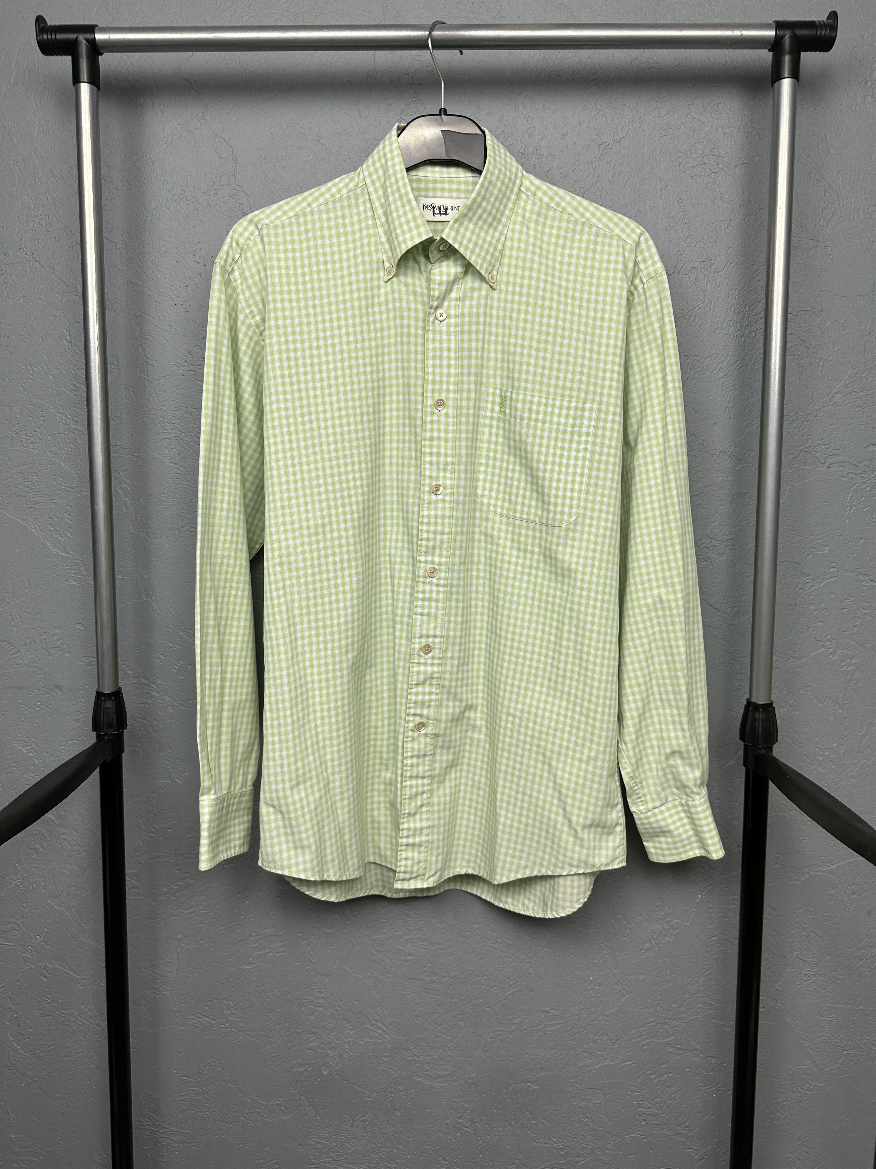 Yves Saint Laurent Yves Saint Laurent YSL Vintage Mens Long Sleeve Shirt Size US L / EU 52-54 / 3 - 1 Thumbnail