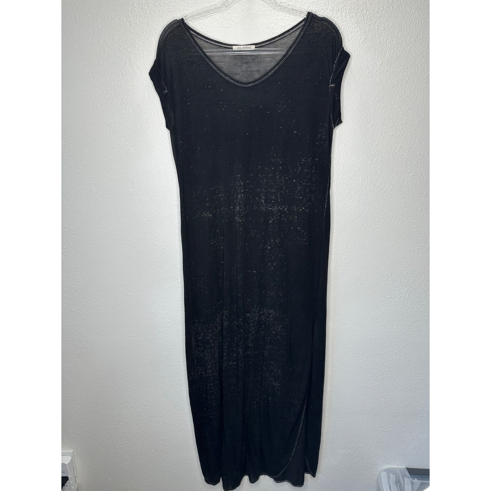 Other Enti Clothing Black Sheer Speckled Sleeveless Maxi Dress 14 Size XL / US 12-14 / IT 48-50 - 2 Thumbnail