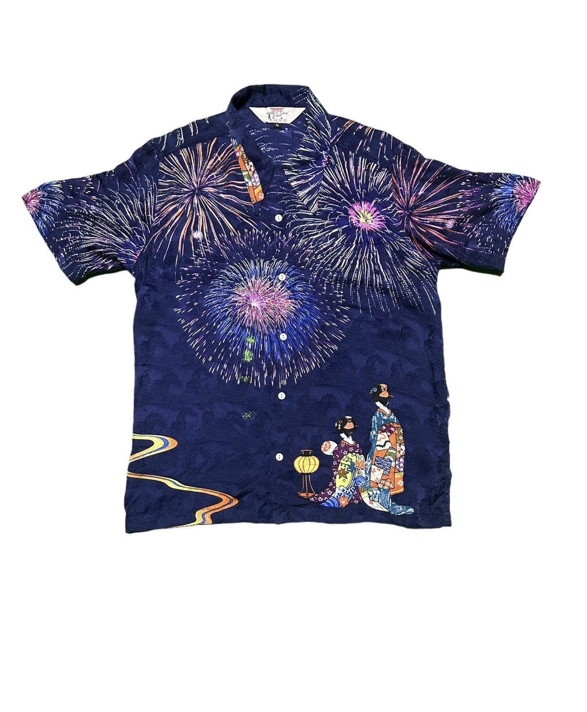 Vintage Vtg Nagaoki Hanabi Hawaii silk shirt Size US M / EU 48-50 / 2 - 1 Thumbnail