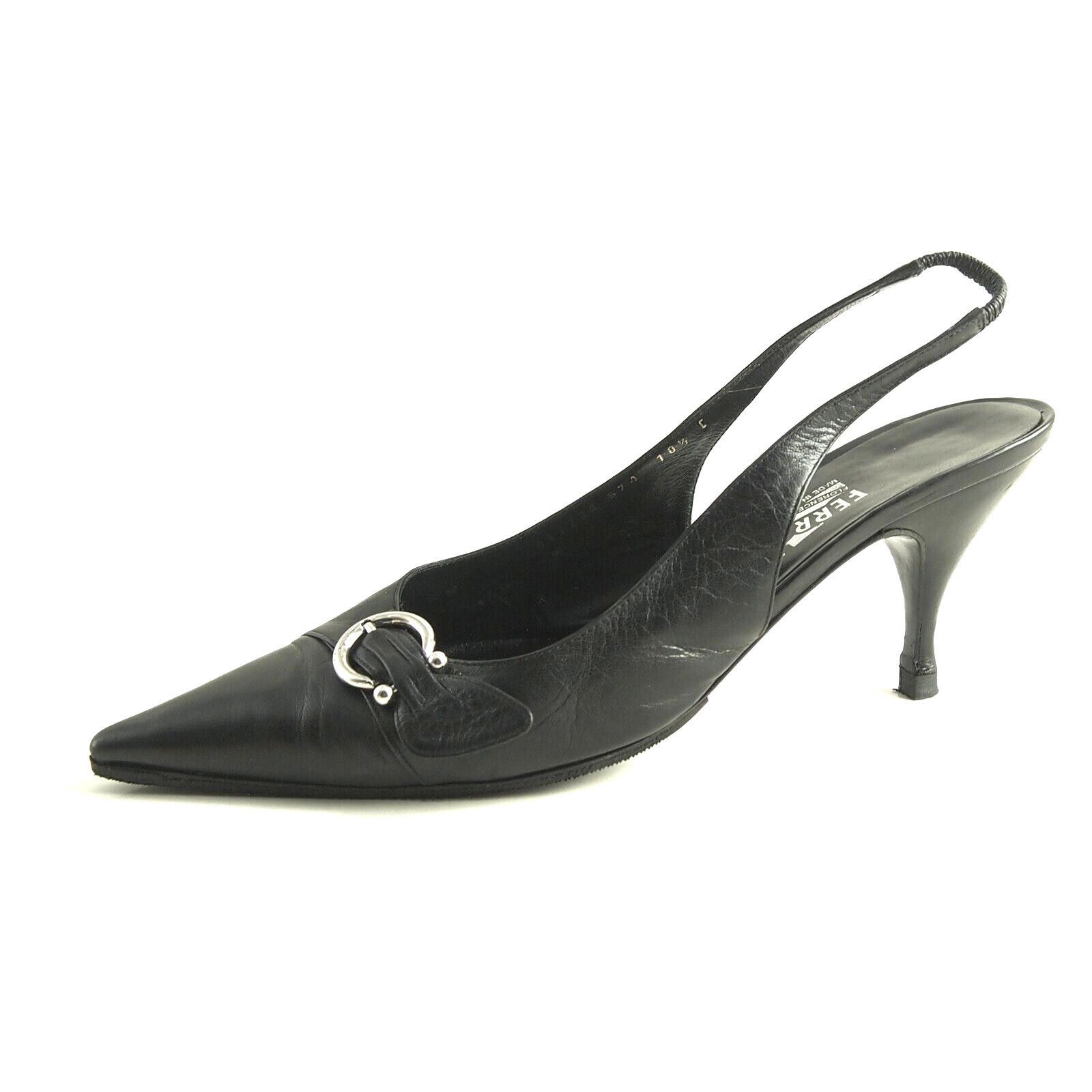Salvatore Ferragamo Ferragamo Gancio Slingback Sandals Black US 10.5 EU 40.5 C Size US 10.5 / IT 40.5 - 2 Thumbnail