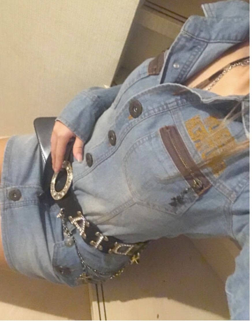 Japanese Brand RARE D.i.a. denim mini dress 💖💙 Size ONE SIZE - 4 Thumbnail