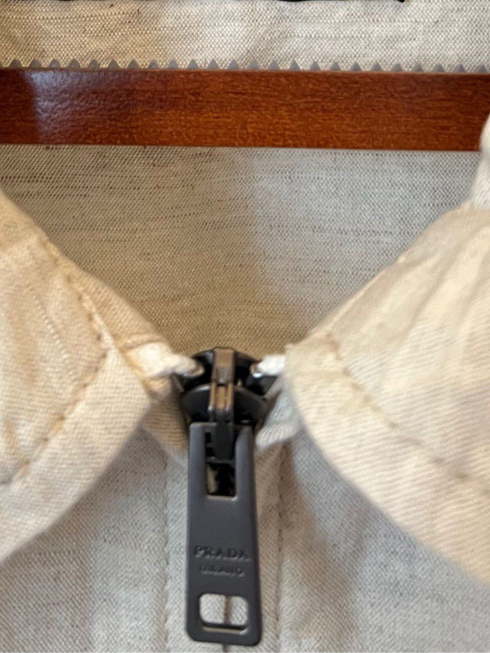 Prada Prada Linen Zip Up Jacket Size US XL / EU 56 / 4 - 6 Thumbnail