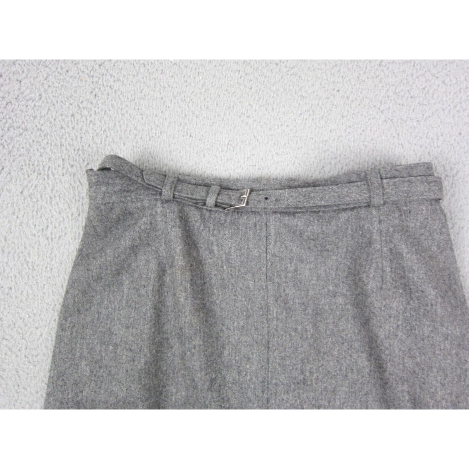 Vintage VINTAGE Austin Hill Skirt Womens 12 Gray Wool A-Line Knee Length Made in USA 80s Mens Womens Girls Size 34" / US 12 / IT 48 - 2 Thumbnail