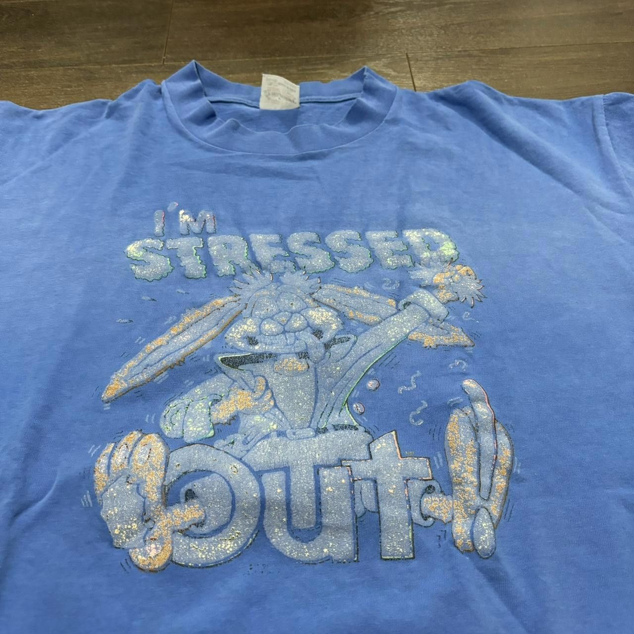 Designer Vintage stressed out cartoon t shirt 90s XL Size US XL / EU 56 / 4 - 1 Thumbnail
