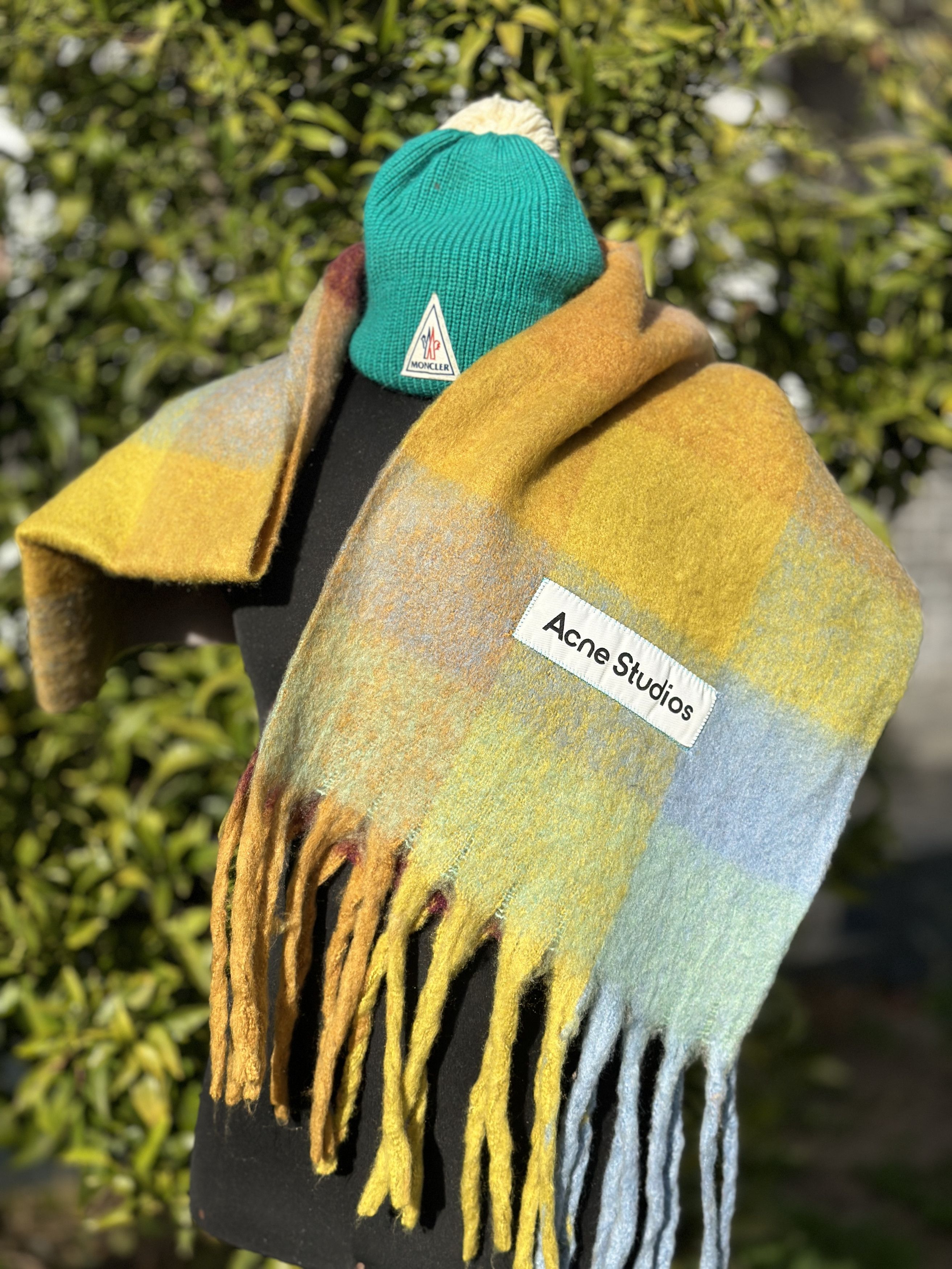 Acne Studios Acne Studios Large Plaid Scarf Wool Blend Logo Patch Size ONE SIZE - 2 Thumbnail