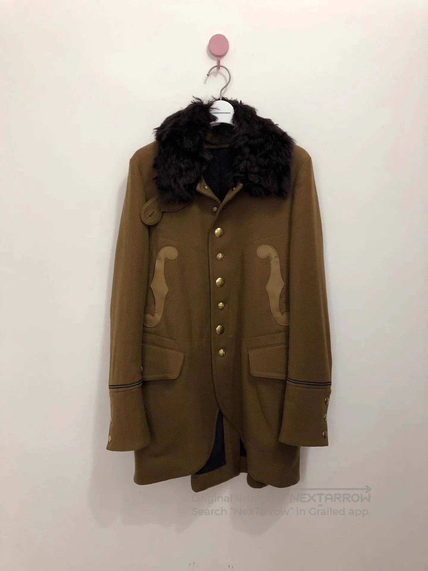 Takahiromiyashita The Soloist. Brown Fur Collar Button-Up Coat Size S. Size US S / EU 44-46 / 1 - 1 Thumbnail