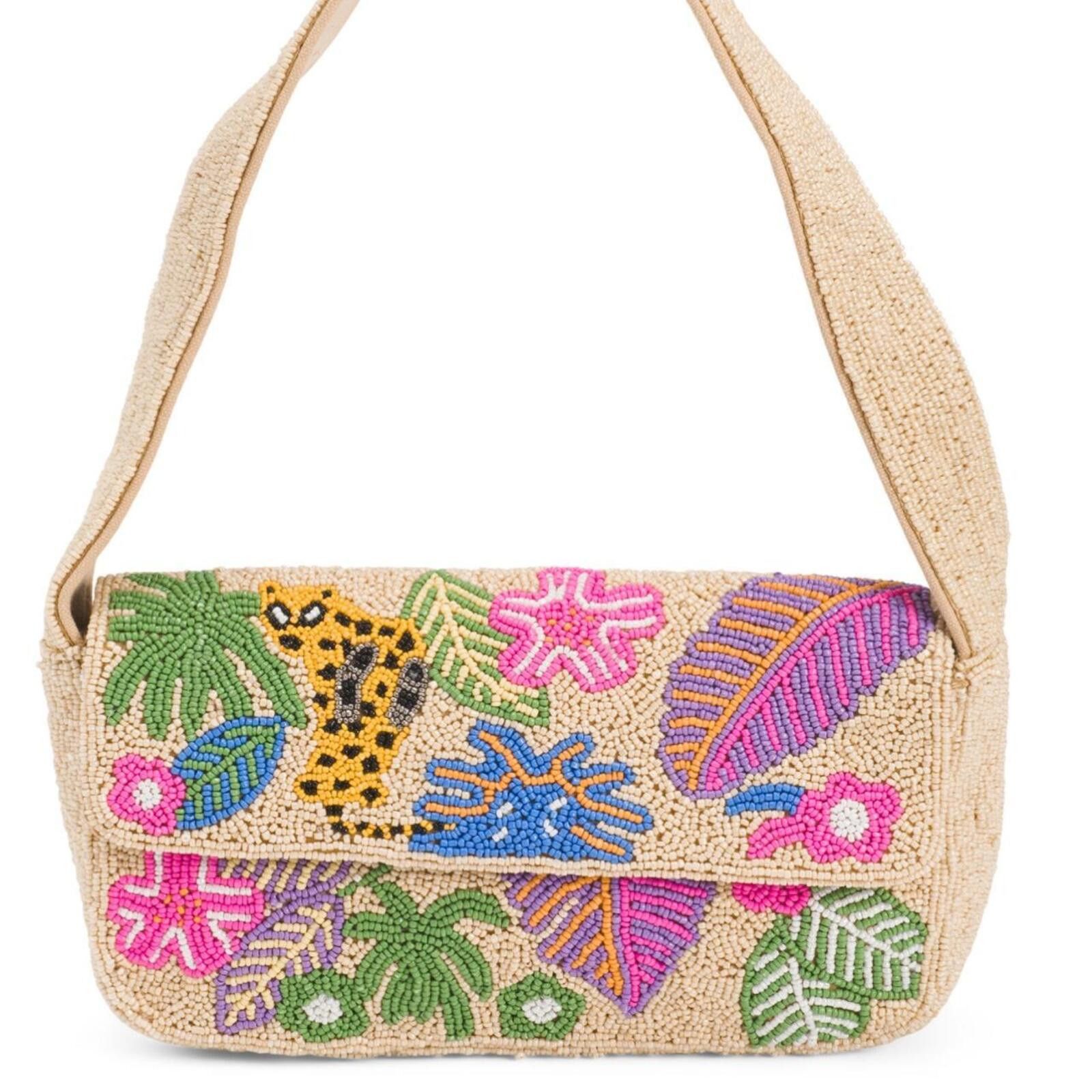 Marsell TikTok Viral Jungle Leopard Cheetah Jaguar Beaded Bag Size ONE SIZE - 2 Thumbnail