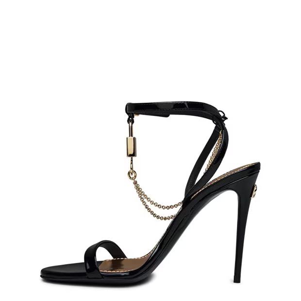 Dolce & Gabbana o1g2r1mq1024 Dg Padlock Heel in Black Size US 8 / IT 38 - 2 Thumbnail