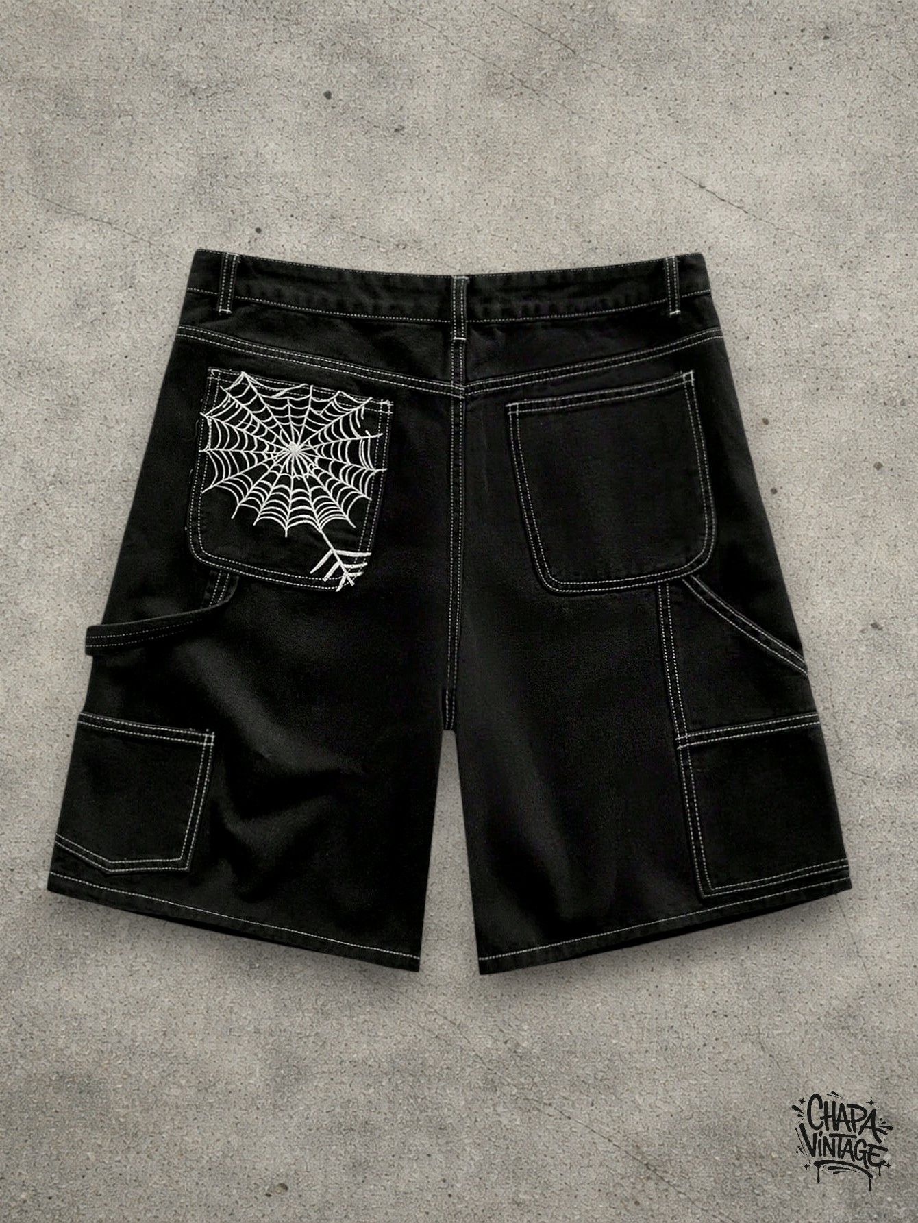 Vintage Black jeans shorts Size US 32 / EU 48 - 1 Thumbnail