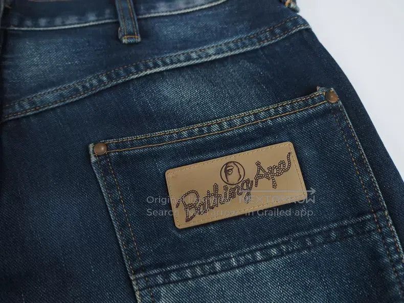 Bape BAPE size S Blue Washed Denim Jeans Size US 27 - 5 Thumbnail