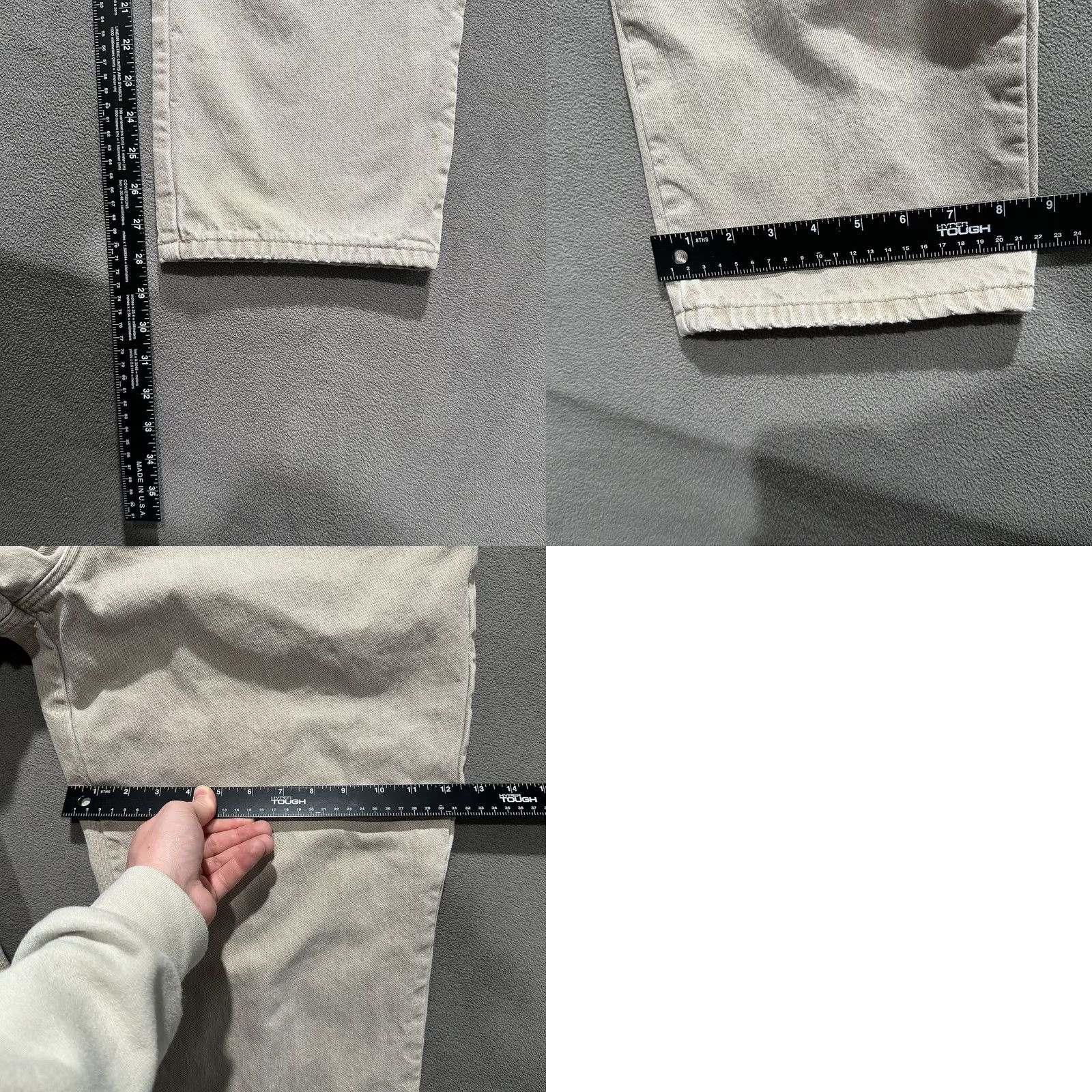 Vintage LL Bean Jeans Mens Relaxed Fit Beige Denim Flannel Lined 36x30 (Fits 33x28) GUC Size US 36 / EU 52 - 10 Thumbnail