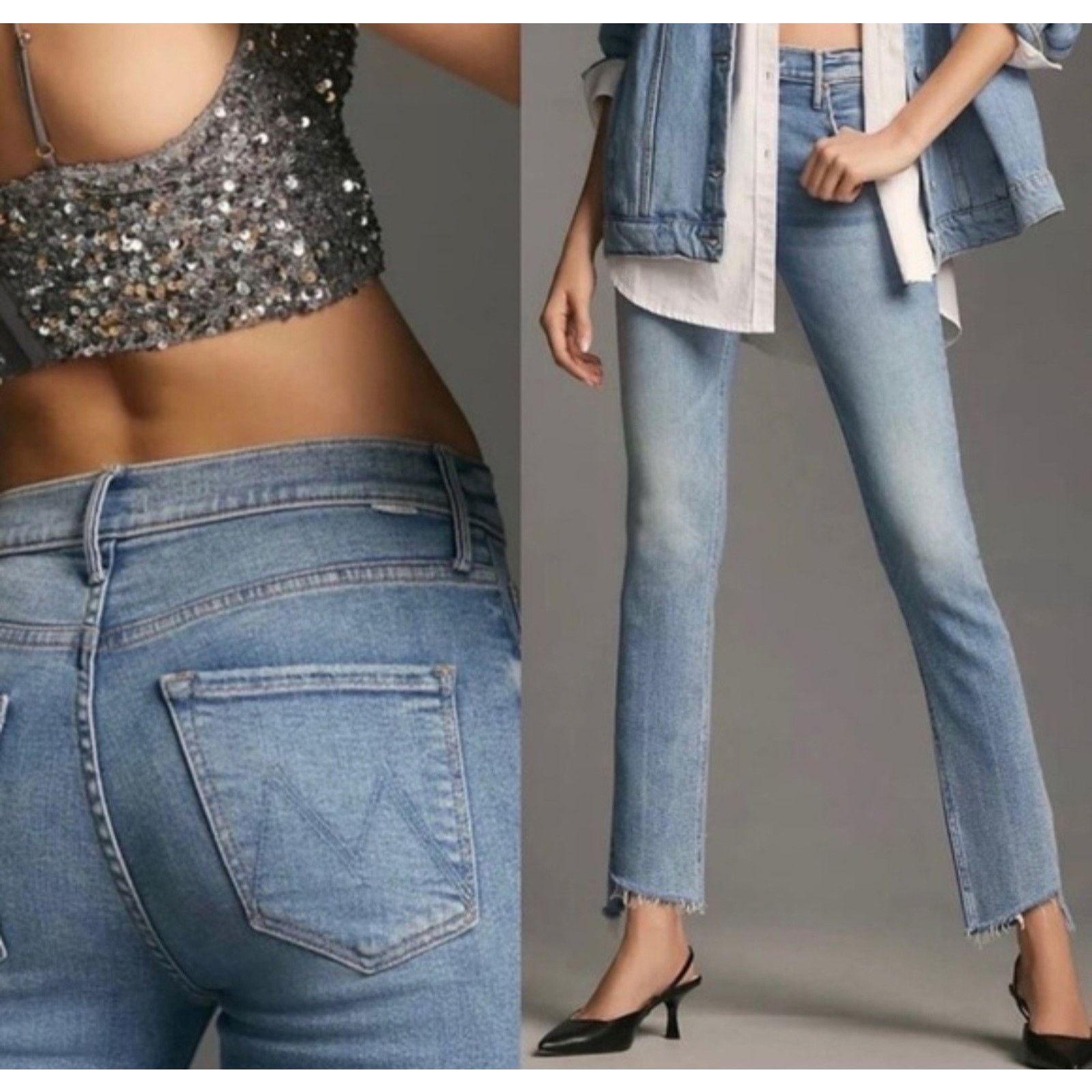 MOTHER Mother Jeans Mid Rise Dazzler Ankle Step Fray Ropin N Ridin Size 28" / US 6 / IT 42 - 3 Thumbnail