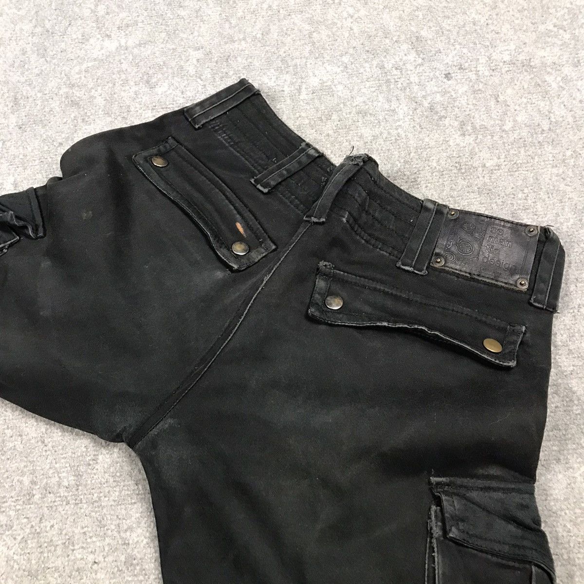 Japanese Brand 🔥SEMANTICDESIGN CARGO ZIPPER DESIGN BLACK FADED DENIM PANTS Size US 30 / EU 46 - 17 Thumbnail