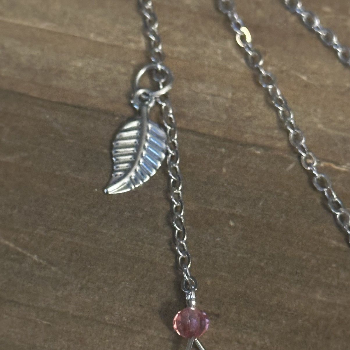 Other Silver tone multi strand layered leaf & disc charm necklace Size ONE SIZE - 6 Thumbnail